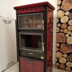 Stufa a legna Palazzetti Luisa rosso bordeaux